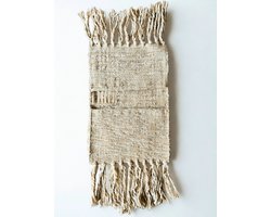 Handgemaakte Egyptische Wol Wand- & Bankstel Organizer – 2 Vakken – 35x55 cm – Naturel