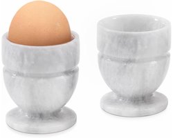 Handgemaakte Eierdopjes van Marmer - 6,35 cm - Geschikt voor Gekookte Eieren