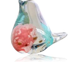 Handgemaakte glazen vogelfiguur, moderne decoratieve sculptuur voor thuis, uniek design en kleurrijke tafeldecoratie