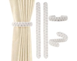 Handgemaakte Gordijnhouders van Katoen - 4 Stuks - Boho Raamdecoratie voor Woonkamers, Slaapkamers en Kantoren