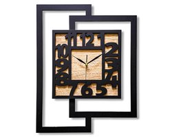 Handgemaakte Grote Houten Wandklok – Modern Minimalistisch Design, Rechthoekig Verticaal, Leesbare cijfers, Geruisloos, Zonder Tikkend Geluid – Voor Woonkamer, Slaapkamer,Keuken – Unieke Wanddecoratie,Industrieel Design & Stil Uurwerk,licht eikenhout
