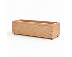 Handgemaakte houten Plantenbak – Voor Balkon, Terras of Tuin – Hout – Natural – 50x17x17 cm – Bloembak – Duurzaam, Weerbestendig & Stijlvol Design