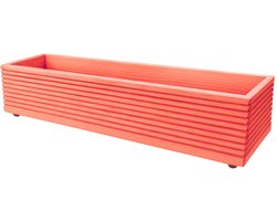 Handgemaakte houten Plantenbak – Voor Balkon, Terras of Tuin – Hout – Rood – 50x17x17 cm – Bloembak – Duurzaam, Weerbestendig & Stijlvol Design