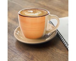 Handgemaakte keramische espresso kopjes - set van 6 - kleurrijk