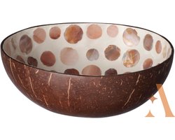 Handgemaakte Kokosnoot Kom met Parelmoer – Coconut bowl - Duurzame Kokos Schaal – Natuurlijke Decoratie