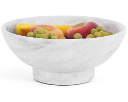 Handgemaakte Marmeren Fruitschaal 25,4 cm - Decoratieve Serveerschaal voor Keuken en Woondecoratie