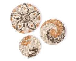 Handgemaakte Rieten Manden - Wanddecoratie - Set van 3