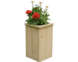 Handgemaakte Steigerhouten plantenbak - Bloemenbak 50x50x 80cm - Plantenbak voor tuin - Terras - Balkon - buiten - Luxe bloempot