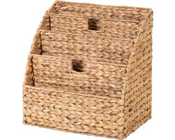 Handgemaakte tijdschriftenhouder van natuurlijk zeegras – stijlvolle organizer & boekenrek voor kantoor of woonkamer