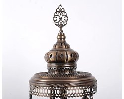 Handgemaakte Turkse lamp - vloerlamp 7 bollen rood - hoogte 160 cm - mozaïek glas