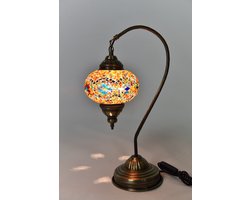 Handgemaakte Turkse tafellamp boogmodel multicolour - Handgemaakte Oosterse tafellamp boogmodel multicolour