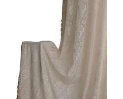 Handgemaakte vintage gordijnen - beige boho - 150x220 cm