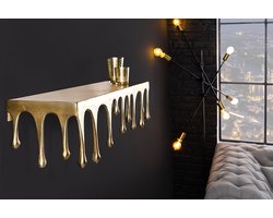Handgemaakte wandplank LIQUID LINE 60 cm goud antiek metalen druppelontwerp - 44882