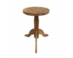 Handgemaakte Wijntafel van Teakhout - Bijzettafel voor Wijn - 50D x 75 cm
