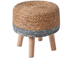 Handgemaakte Zitkruk van Natuurlijk Zeegras met Dennenpoten voor Slaapkamer en Woonkamer - Landelijke Stijl - 32 x 32 x 32 cm