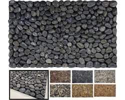 Handgemaakte Zwarte Steen Deurmat 40x65 cm - Duurzame Entree- en Vloermat