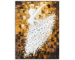 Handgeschilderde abstracte balletdanser als kunstwerk voor woon- en slaapkamer decor