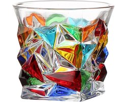 Handgeschilderde Kleurige Drinkglazen voor Water, Whisky, Rum en Andere Dranken - Set van 6