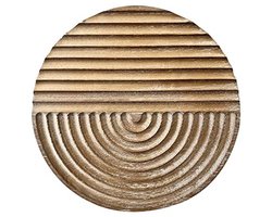 Handgesneden houten wanddecoratie met artistiek rond ontwerp voor landelijke interieurs 30x30 cm