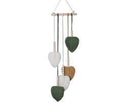 Handgeweven blad-wandornament - bohemian hangdecor voor slaapkamer en woonkamer
