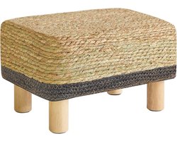 Handgeweven Rechthoekige Voetensteun van Zeegras - Multifunctionele Hocker en Bijzettafel voor Woonkamer en Slaapkamer