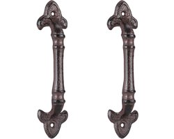 handgreep - set van 2 - voor keukenkastjes - gietijzer - 20 cm - deurgreep - bruin