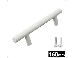 Handgreep Wit RVS 160mm Boormaat - Denver Serie - Greepjes - Handgreep - Handgrepen keukenkastjes - Handvatten - Meubelgreep Wit - Handgrepen voor deurtjes