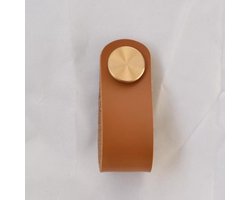 Handgreepjes Kast - 2 Stuks - Karamel Goud Leren Look Lade Nordic Handgreep Scandinavisch Babykamer