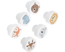Handgrepen - 6-delige set - Houten meubelgrepen - Dierenprint - Stevig en duurzaam, geschikt voor dressoirs, kasten, keukens en badkamerlades. Eenvoudig te installeren en gaan lang mee.