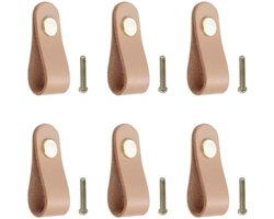 handgrepen, 6 stuks PU-lederen ladetrekken/knoppen/handgrepen/voor kledingkast kast aktetas koffer wijnkast houten doos geschenkdoos schoenendoos meubelbeslag met schroeven
