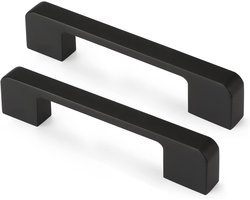 Handgrepen kast - Gatafstand 96 mm - 10 stuks - Aluminiumlegering - meubelknop - zwart - Kastgrepen - Meubelgreep - Deurgreep - ladegreep - incl schroeven - voor Deurtjes, Keukenkastjes, en Badkamer
