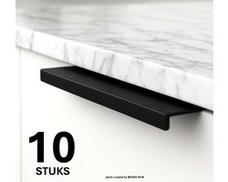 Handgrepen zwart - Handgreep zwart 150mm (15cm) - 10 stuks - Handgrepen kast - Meubelgrepen - Keukengreep zwart - Kastgrepen - Handgrepen keukenkastjes - Meubelgreep - Handgrepen voor deurtjes - handgreep keuken - Deurgreepjes - incl schroeven