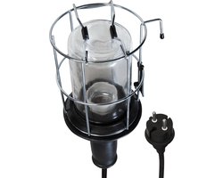 Handlamp met Beschermglas – 5m Kabel – Sterke Rubber-Metaal Behuizing – Industriële Handlamp met E27 Fitting - Werkverlichting