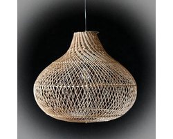 Handmade Design lamp gevlochten Rotan Naturel Hanglamp woonkamer Slaapkamer Ø 50 cm
