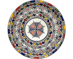 HANDMADE Marokkaans keramiek fes schaal multi color 35 cm