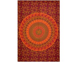 Handmade Twin Size Indiase etnische Mandala Tapestry Wandtapijt Home Decor Slaapkamer Bed Laken Hippie Tapestry Muur Opknoping Boheemse Tapestry Kamer Decoratie 100% Katoen Sprei