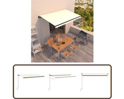 Handmatig uittrekbare luifel 450x350 cm crème Buitenluifel - Zonwering - Parasol - Terrasdecoratie - Tuindecoratie