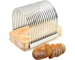Handmatige broodsnijder / toastsnijder – Robuuste snijgeleider voor brood – Roestvrijstalen snijhulp voor brood en aardappelen – Afneembaar snijhulpstuk voor toast