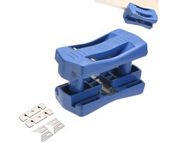 Handmatige kantenfrees - Fineerkantentrimmer - Handmatig houtbewerkingsgereedschap - Met mes - Compact en lichtgewicht - Gemakkelijk te gebruiken - Geschikt voor meubel-, kastenbouw en afwerking - Blauw