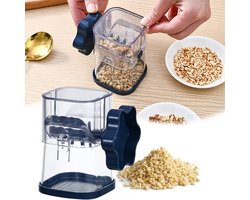 Handmatige notenmolen - Walnoten- en chocoladehakker - Voor pinda's en gedroogd fruit - Met opbergdeksel - Draagbaar keukengereedschap - Blauw