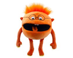 Handpop Baby Monster Orange met bril  35cm pluche