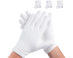Handschoenen - 3 paar - Witte katoenen handschoenen - Geschikt voor droge handen - Kan gedragen worden tijdens het slapen - Hoogwaardige katoenen handschoenen - Unisex witte handschoenen - Handschoenen met afgeronde hoeken
