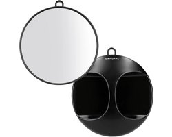Handspiegel - Hand Mirror - Kappersspiegel - 29 cm Rond - Zwart