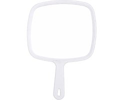 Handspiegel met Handvat - Make-Up Spiegel - 23*32.5cm - Make Up Spiegel/Scheerspiegel/Kappersspiegel - wit - kunststof