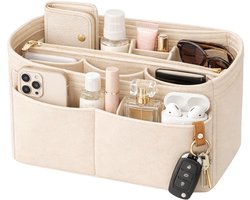 Handtas organizer - Bag in Bag - 11 ruime vakken - Beige - 27 x 17 x 9 cm (LxBxH)- Tasorganizer