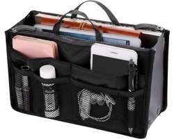 Handtas organizer - Bag in Bag - 11 ruime vakken - Zwart - 29 x 9 x 17 cm - Tasorganizer