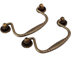 Handvat voor Kast - 2 stuks - zinklegering - Bronzen - 8.1*4.8*2 cm - Keukenkast handgreep - Meubelgreep - vintage stijl - Inclusief bevestigingsbouten