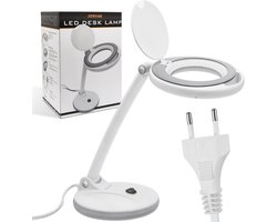 Handy - Bureau Loeplamp op Standaard - Vergrootglas met verlichting - Op Netstroom - 100MM Glas - Loep Lamp - Diamond Painting/Hobby/Soldeer vergrootglas met Licht en Standaard