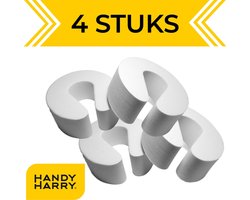 HANDY HARRY® Deurstoppers – 4 stuks - Wit - Deurklem - Kinderbeveiliging Deur - Deurvastzetter - Deurwig