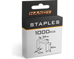 Handy - Nietjes voor Nietpistool / Tacker - 1,2 x 10,6 x 8 mm - 1000 stuks - o.a. voor Handy Nietpistool - BPK